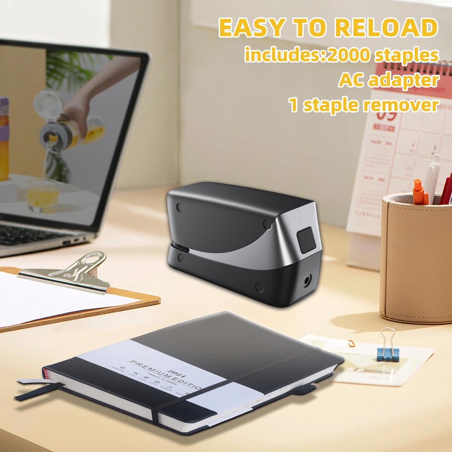 Craftinova Electric Stapler, 25 Sheet, Include 2000 Staples and 1 Remover, Jam Free, Professional and Home Office Stapler，Battery not Included，AC or Battery Powered.
