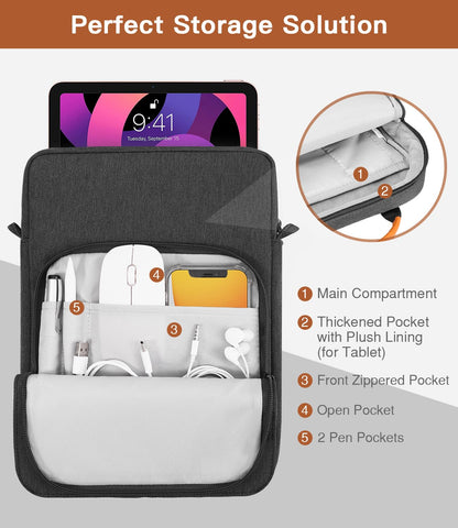 MoKo 15 Inch Laptop Sleeve Bag Fits MacBook Air 15" M2 2023, MacBook Pro 14" M2 2023, Galaxy Tab S9 Utra 14.6" 2023, Handle Carrying Case with Shoulder Strap, Indigo