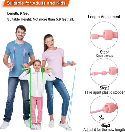 Jump Rope for Kids, 6 Pack Length Adjustable Lightweight Kids Skipping Rope for Children, Students, Boys and Girls Outdoor Sports, Fitness Exercise, Keeping Fit, Workout