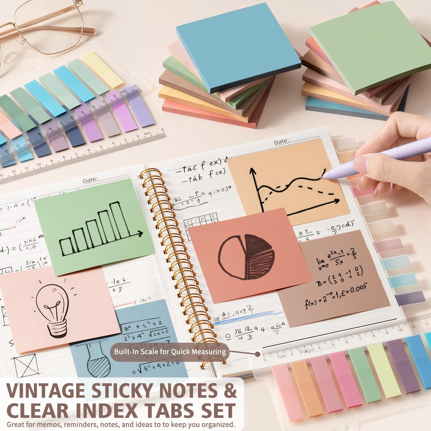 58PCS Aesthetic School Supplies, Cute College Ruled A5 Spiral Notebook Stationary Set Back to School Supplies Bible Study Kit Office College Essentials with Pastel Highlighters for Women Student Girls