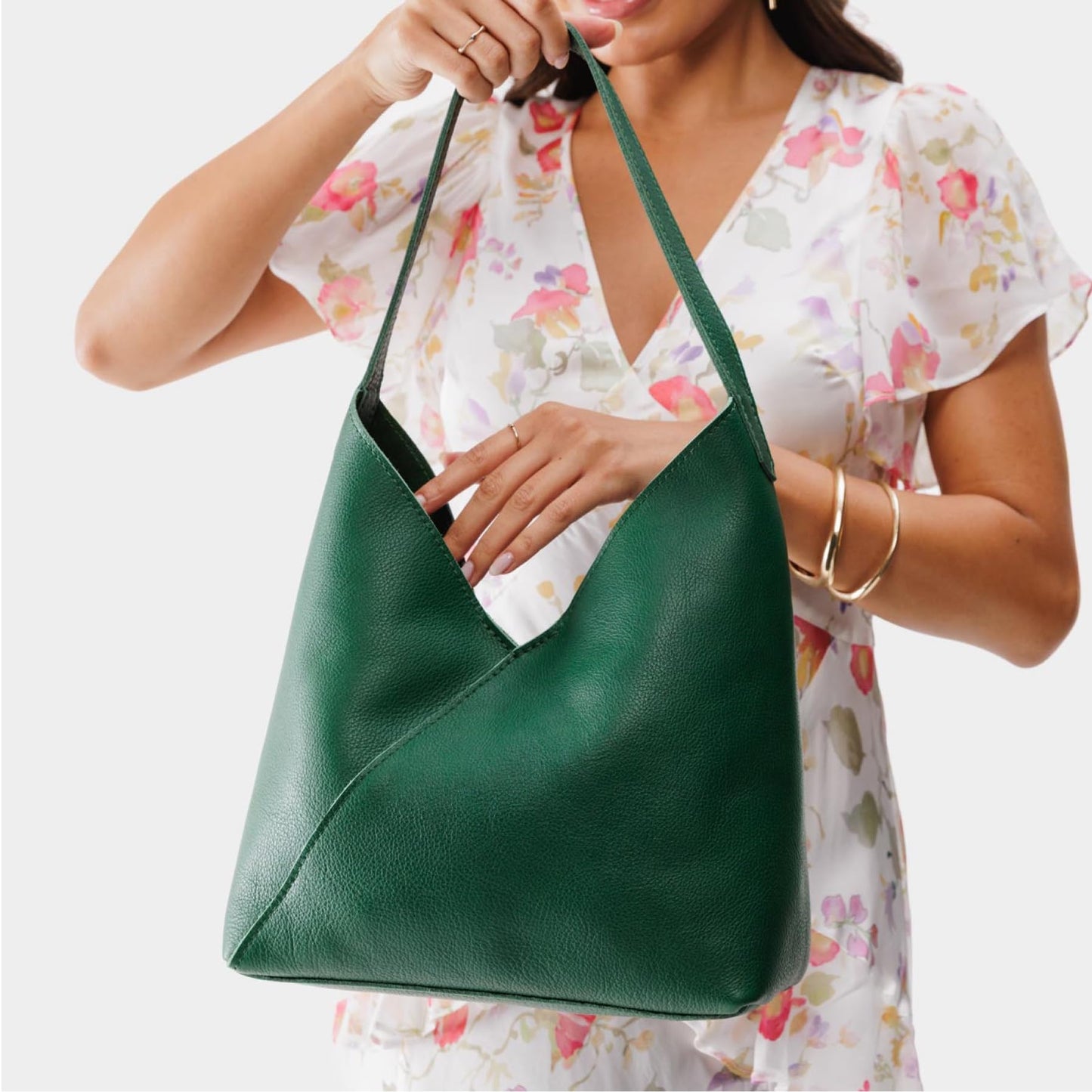 Portland Leather Goods Naomi Shoulder Bag – Slouchy Leather Shoulder Bag with Adjustable Crossbody Strap & Secure Magnetic Closure – Handmade from the Finest Full-Grain Hides – Large, Bacalar