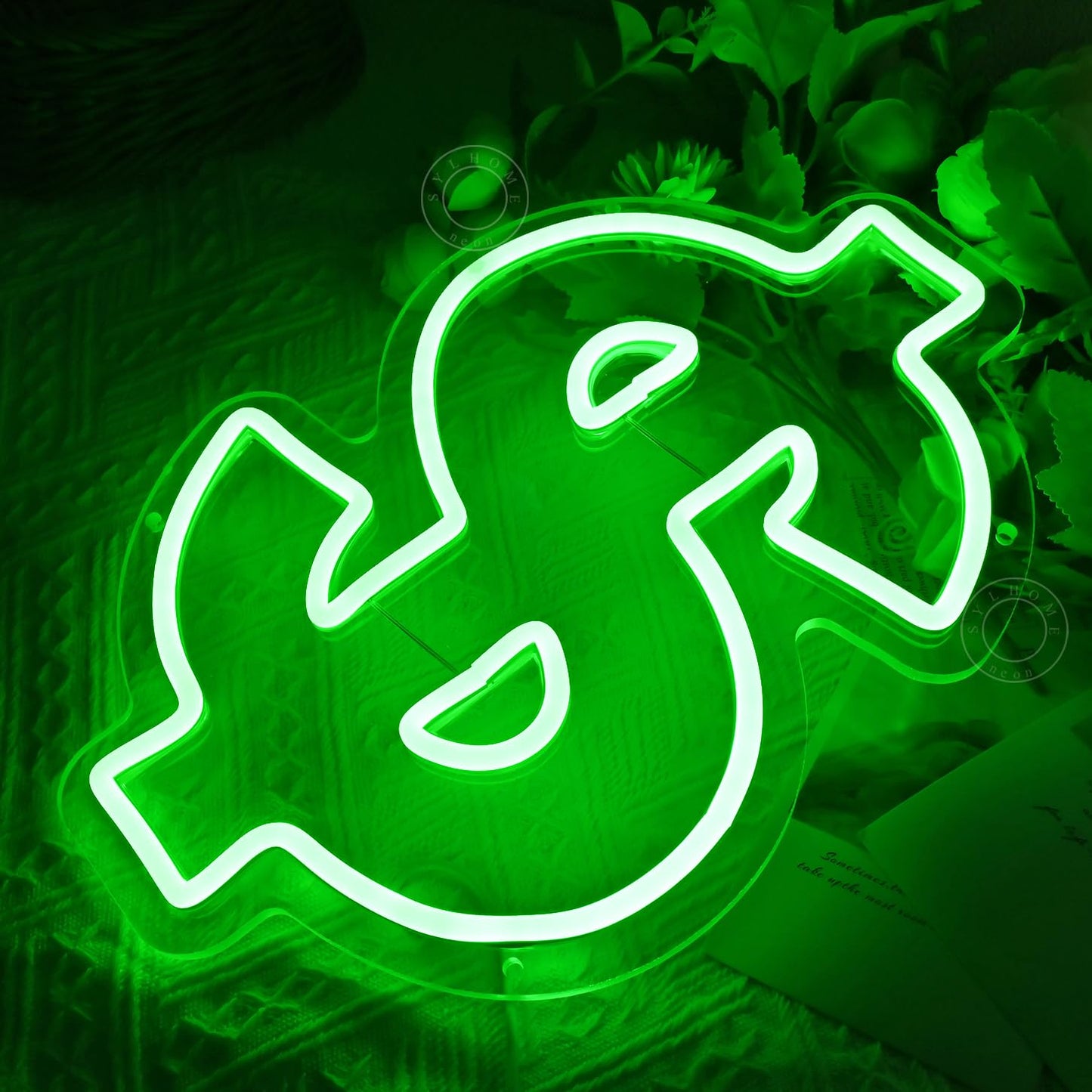 SYLHOME Dollar Led Neon Light Sign Money Green Home Office Shop Bar Business Company Wall Sign Decor Birthday Christmas Party Decor 13.78" X 9.65" USB