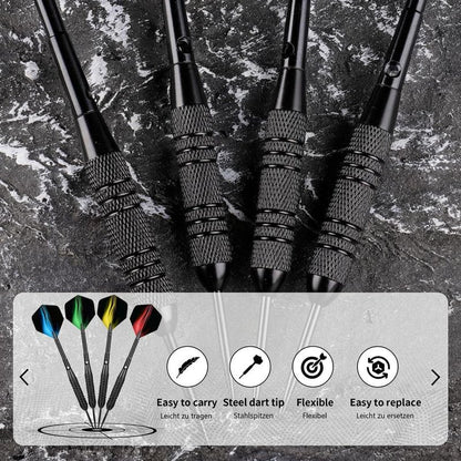 WayArrival 12 Pack Steel Tip Darts, 24g Metal Dart Set with Premium Aluminum Shafts and 4 Style PET Flights, Perfect for Beginners & Darts Enthusiasts, Easy to Use, Accurate & Durable