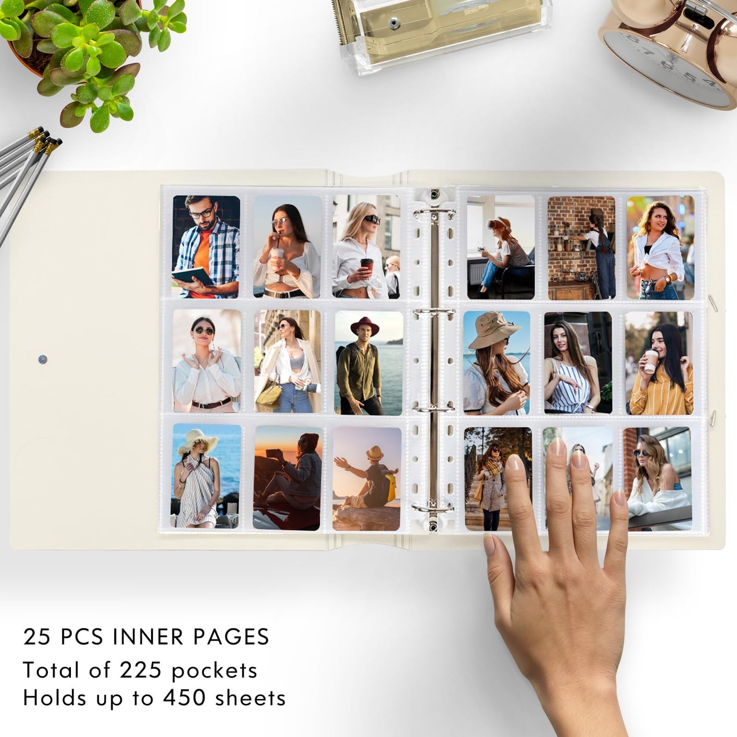 A4 Kpop Photocard Binder with 25 Pages 9 Pocket, 2x3 inch Kpop Photocard Holder Book, Photo Album for Fujifilm Instax Mini Camera Polaroid Printer Photo Film (Purple)