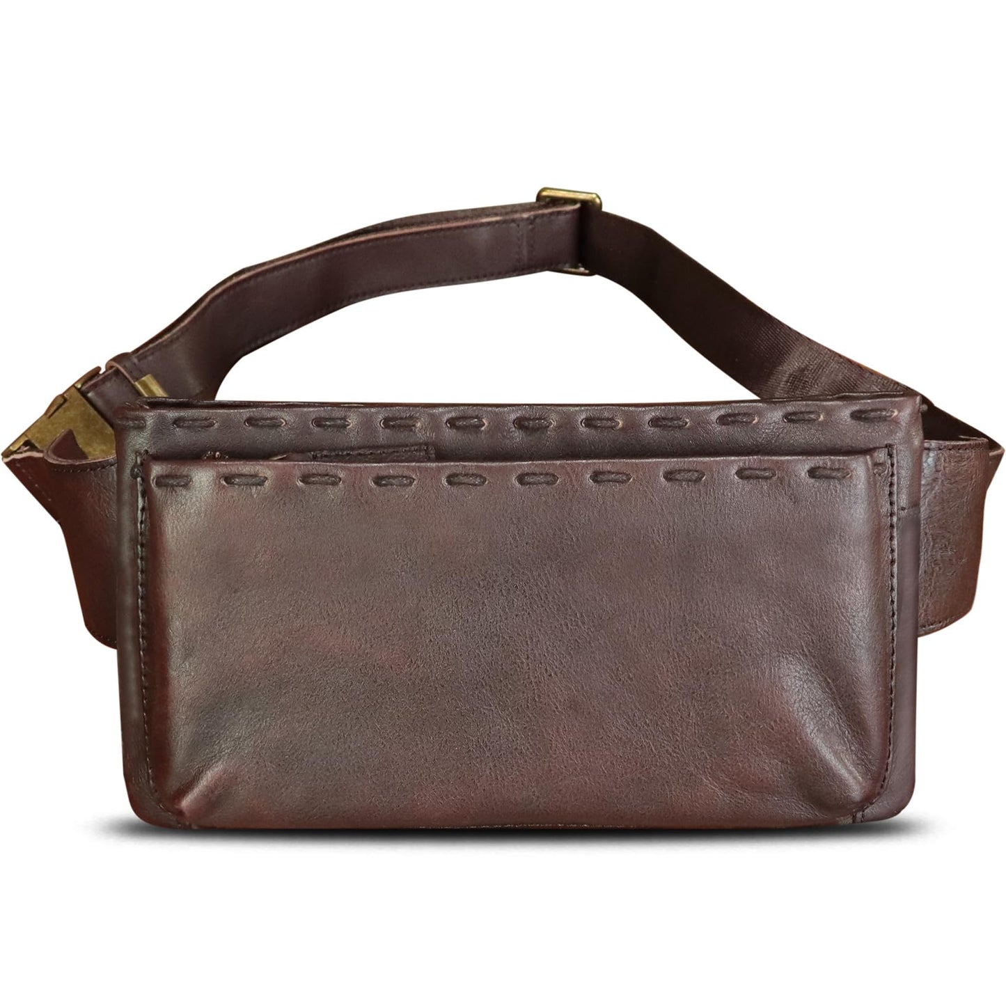 Genuine Leather Waist Bag Fanny Packs Hip Bag for Women and Men Real Leather Small Fanny Bag Sling Bag Crossbody Bags Chest Purses (Coffee)