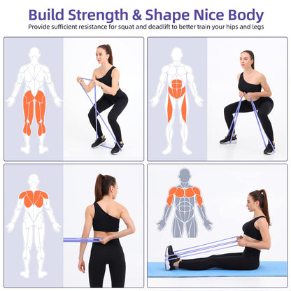 Resistance Bands for Working Out Women, Sportneer 5-130lb Exercise Bands 5 Levels Pull Up Bands with Handles & Door Anchor - Resistance Bands for Physical Therapy Stretching & Resistance Training