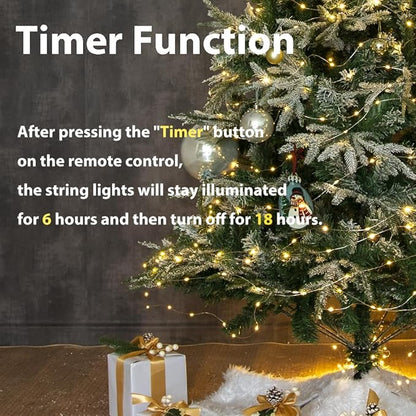 Long Warm White 525Ft Plug in Fairy Lights Silver Wire 1600LEDs, 8 Modes, Waterproof, Remote - Controlled for Bedroom, Garden, Party, Christmas, Wedding & Birthday Decor, Indoor & Outdoor Use