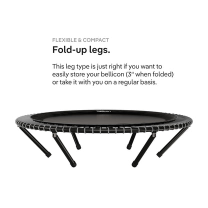bellicon Mini Trampoline 49'' (Yellow) | Bungee Suspension up to 330 lbs | Indoor Fitness Rebounder for Adults | Foldable Legs