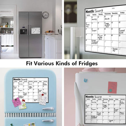 Volcanics Fridge Calendar Magnetic Dry Erase Whiteboard for Refrigerator Planners 11.5 Inches X 14.7 Inches