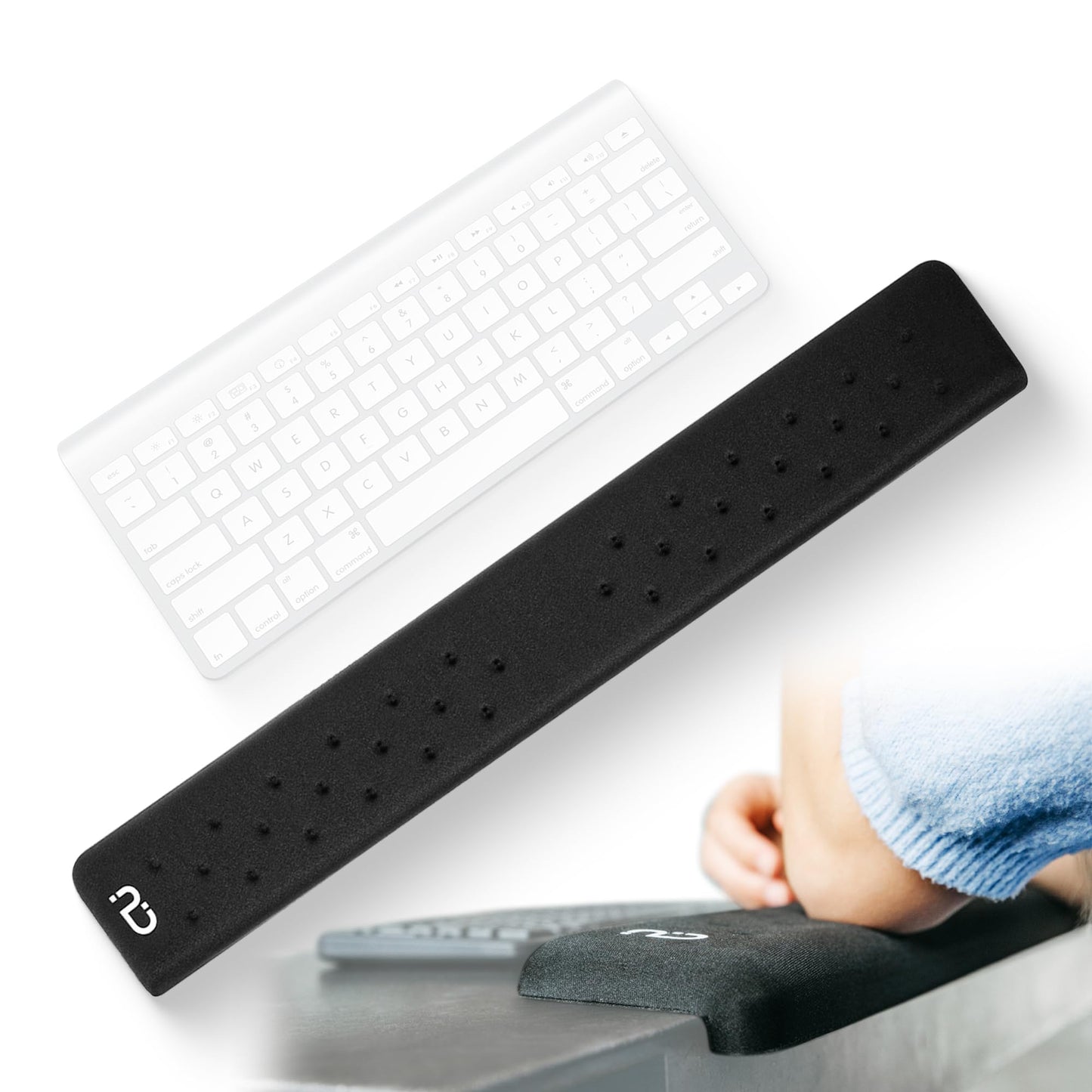 EdgeRest PostureUp L-Shaped Desk Long Wrist Rest Elbow, Forearm & Wrist Comfort Support for Table or Desk Edge, Non-Slip, Memory Foam Padding, Ergonomic Design for Work, Universal Fit, Black