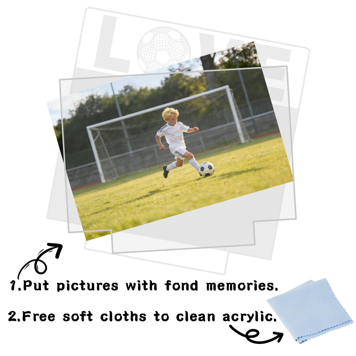 Okayera Light up Picture Frame, Soccer Gifts for Boy Teen Man, Love Football Frame LED Lamp with 4"X6" Photo, Sport Theme Bedroom Tabletop Office Decor, Present for Coach Athlete Fan Athletics