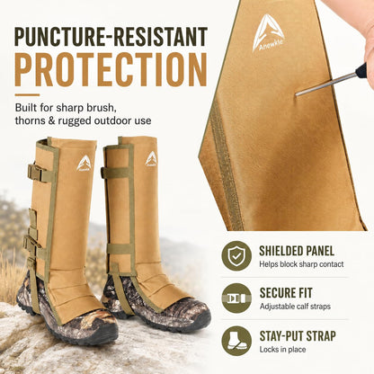 Anewkle Snake Gaiters for Men&Women,Waterproof Snake Proof Leg Guards with PP Board Protection,1000D PVC Coated Anti-Snake Gaiters for Brush Clearing,Hunting,Hiking,Fishing&Farming