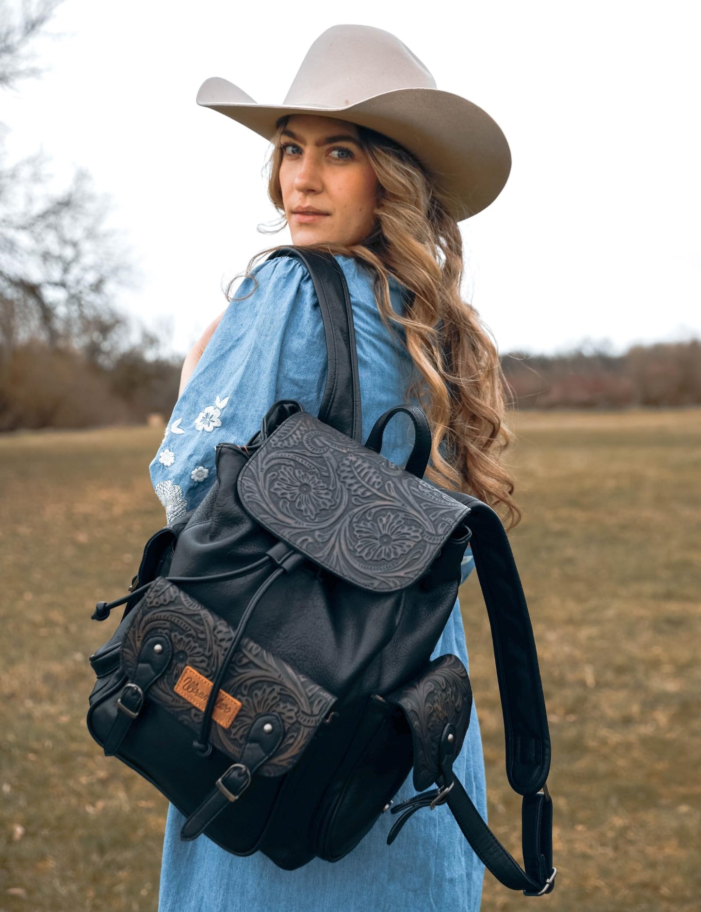 Montana West Wrangler Backpack Purse for Women Men Western Backpack Floral Tooled Travel Bags