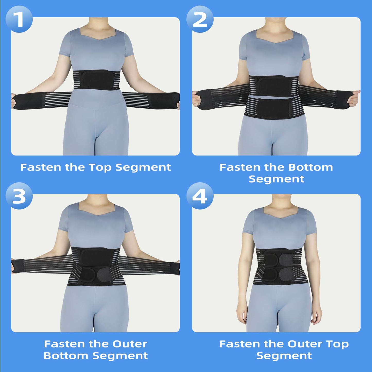 VobeNit Waist Trainer Belt for Women Segmented Corset Waist Cincher Trimmer Tummy Control Postpartum Faja Body Shaper Black