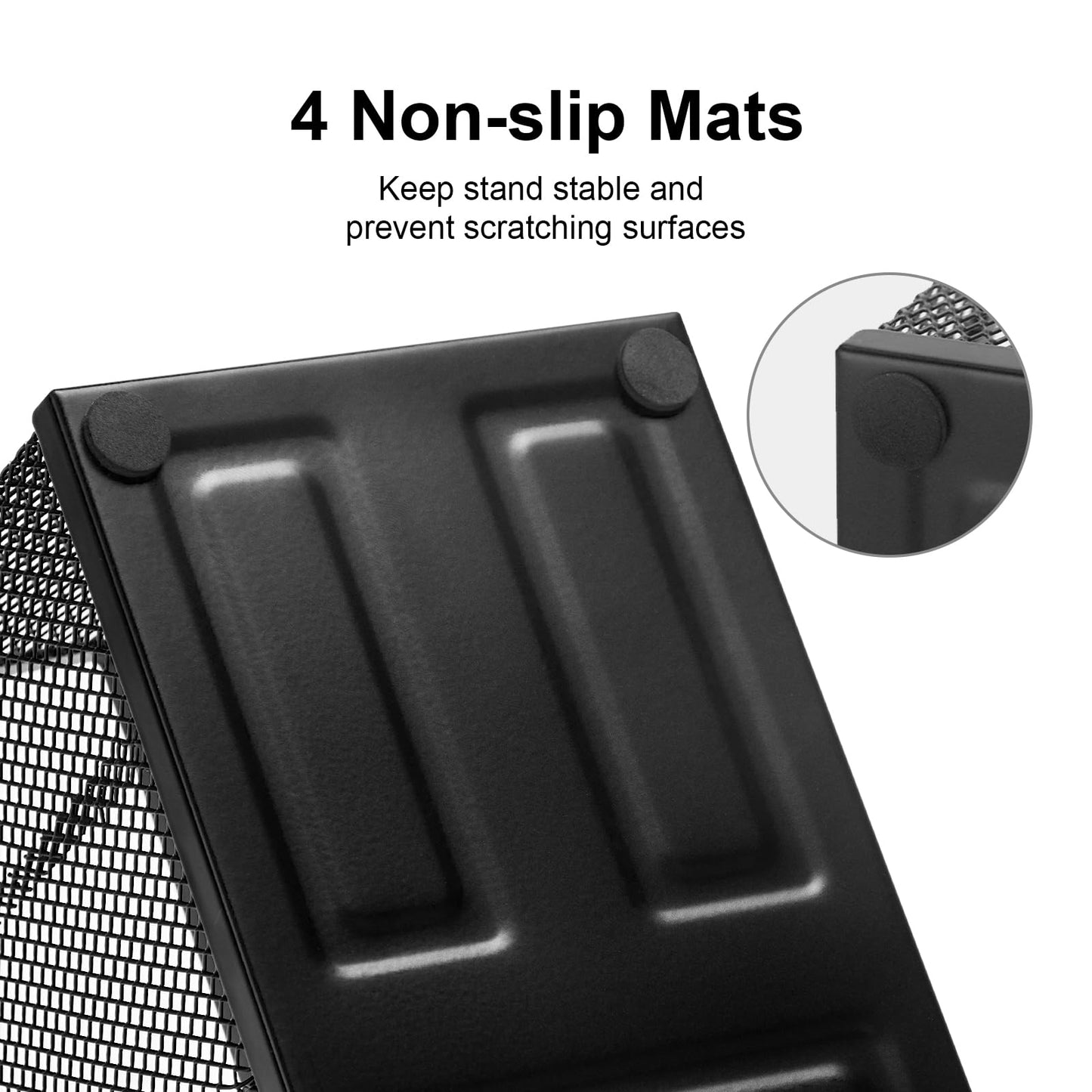 Comix Mesh Pen Pencil Holder Desk Organizer, 3 Compartment Wire Desktop Pen Pencil Cup Caddy Office Supplies Desk Accessories for Home Office School, Black