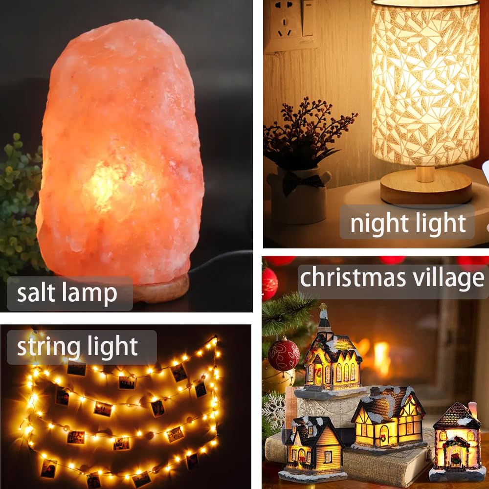 Tsunetani Christmas Villages Replacement Light Bulb,LED Night Light Bulb, 0.6W Equivalent to 6 Watt Incandescent,120-Volt 2700K Mini LED Bulb Candelabra E12 Base, Warm White for Home Decorate -20Pcs