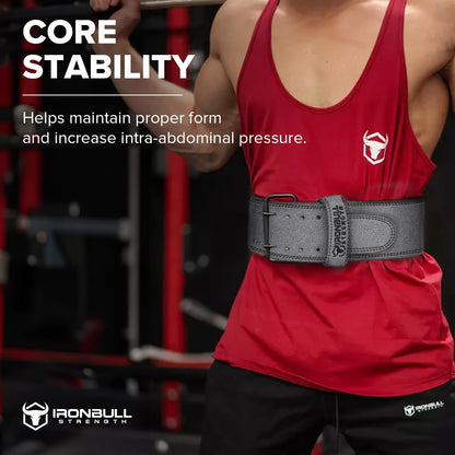 PowerLifting Belt/Weight Lifting Belt - 10mm Double Prong - 4-inch Wide - Advanced Back Support for Weightlifting and Heavy Power Lifting (Grey, XX-Large)