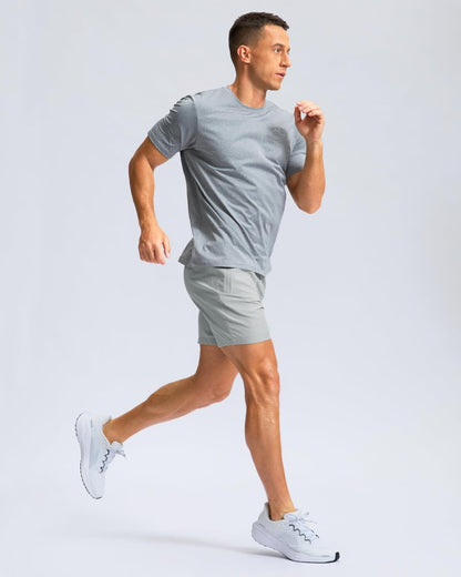 G Gradual Men's Athletic Running Shorts with Zipper Pockets Quick Dry 7"/ 5"/ 9" Workout Gym Shorts for Basketball Hiking(Platinum Grey,5L-New)