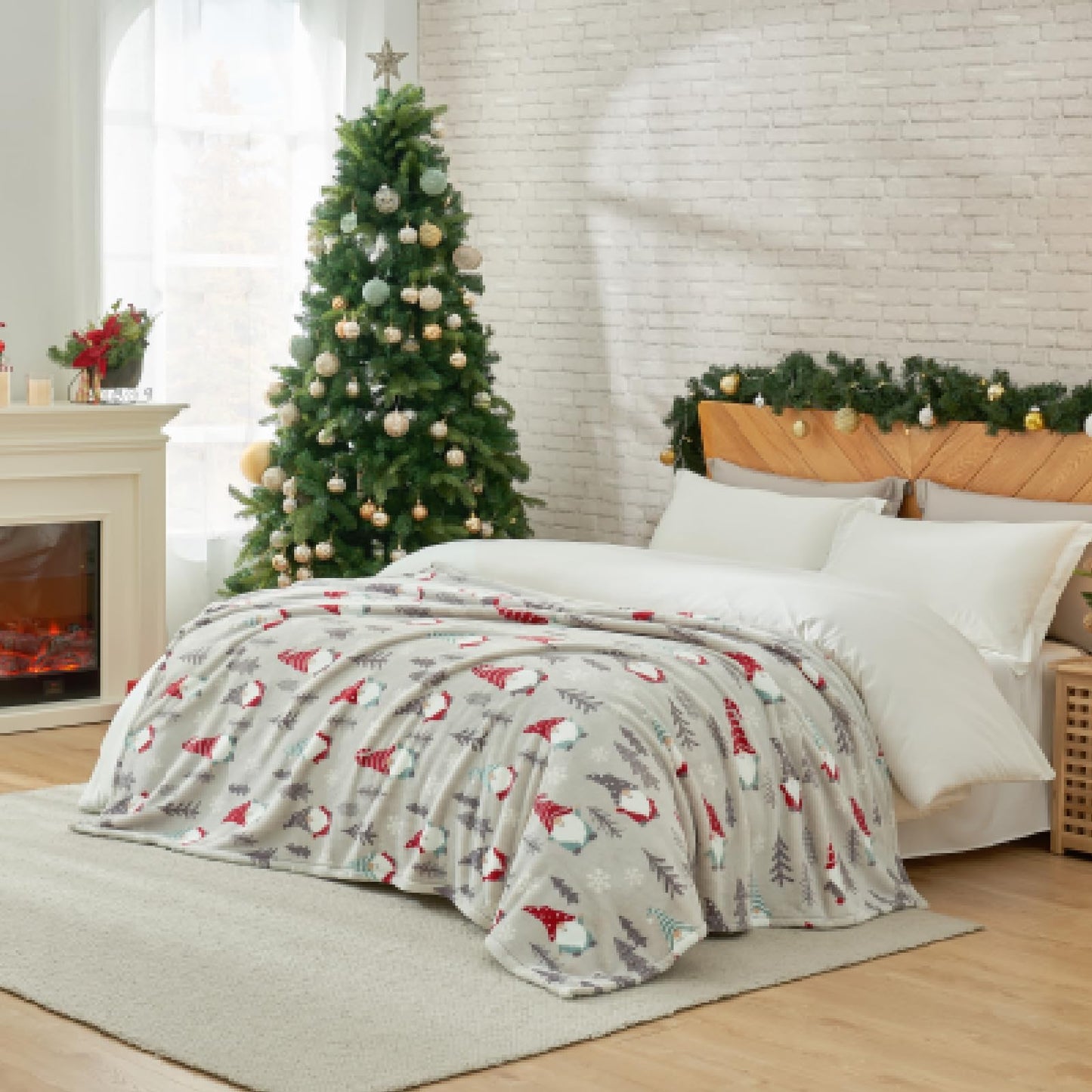 Cozy Bliss Gnome Throw Blanket Christmas Blanket Warm MilkyPlush™ Throw Blanket, Ultra Soft Cozy Blanket for Couch,Sofa and Bed(Xmas Gnome,50"x60")