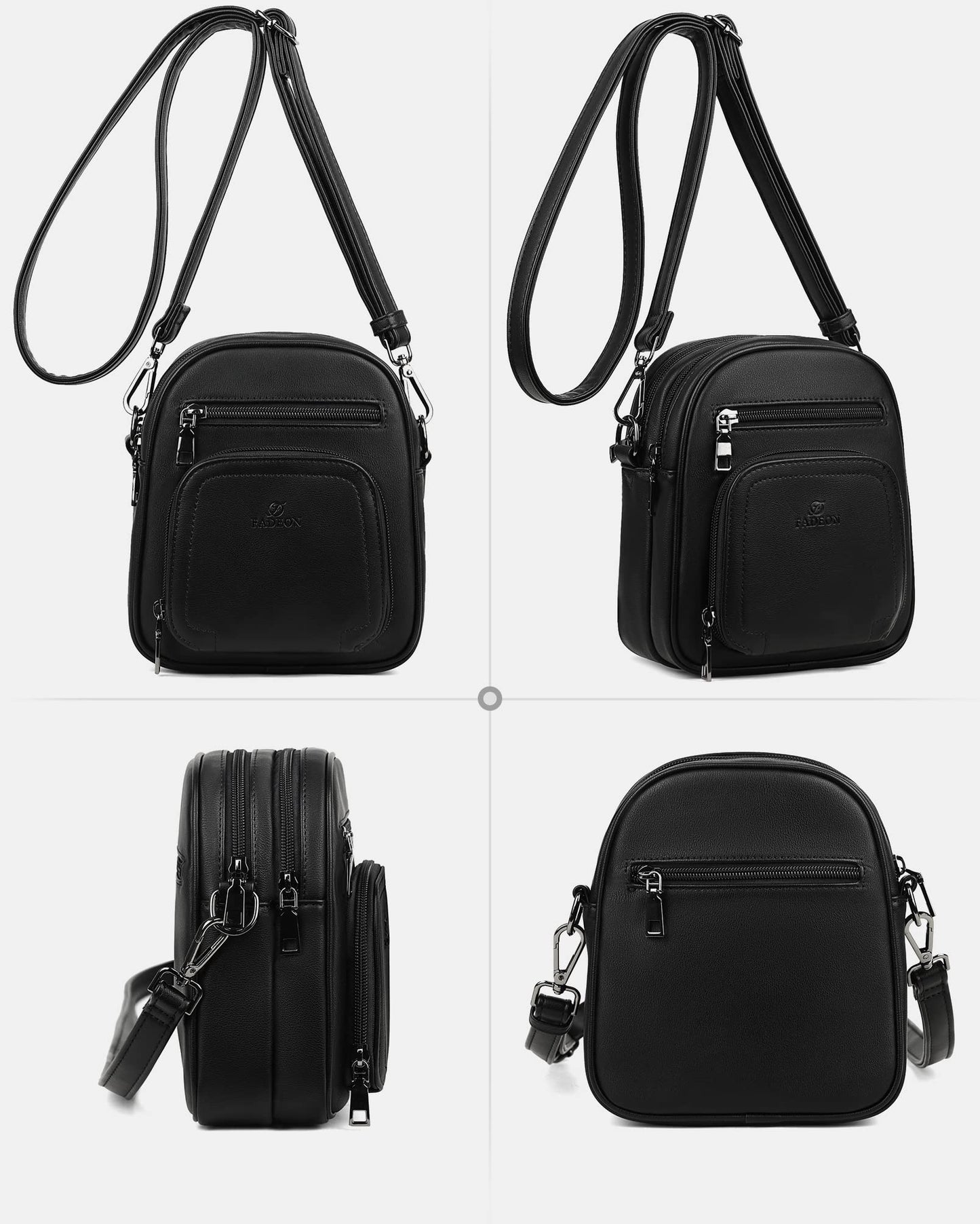 FADEON Small Purses for Women Crossbody Bags, Designer PU Leather Mini Cross Body Purse Travel Shoulder Bag Card Slots