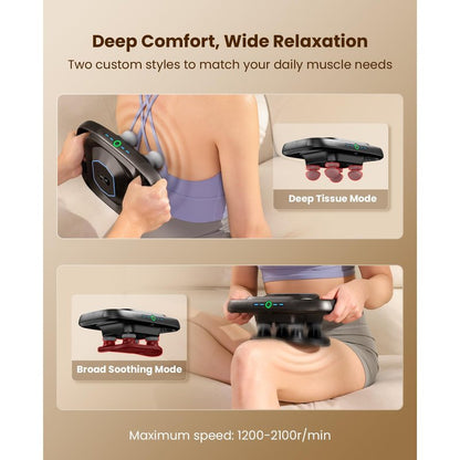 BOB AND BRAD A1 4-Head Massage Gun Deep Tissue, FSA Eligible/HSA Eligible, 4X Pain Relief Efficiency, Replaceable Massager Heads & Plate, Electric Percussion Massage Gun Tool for Back, Leg, Muscle