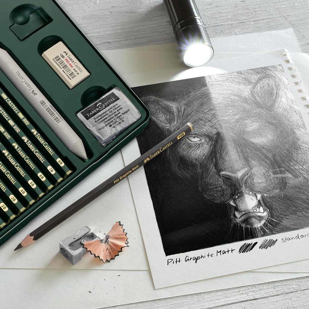 Faber-Castell Graphite Pencil Pitt Mat - 8pcs. and 9000 8pcs. in tin
