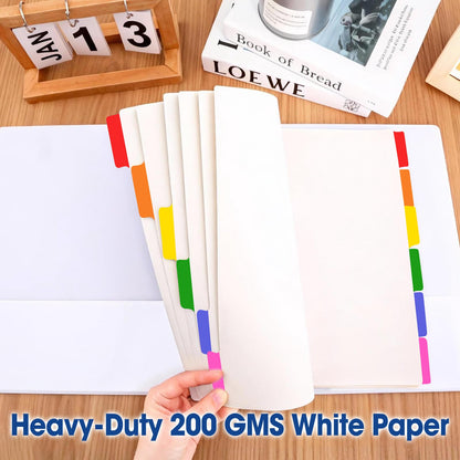 120 Pcs Binder Dividers with Multicolor Tabs, 1/6 Cut Tabs, Dividers for 3 Ring Binder, Blank Write On Binder Dividers in 6 Tab Sets, Letter Size, 120 Dividers, 20 Sets