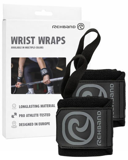 Rehband Wrist Wrap 1 Pair, Wrist Wraps Weightlifting, Training 18 inch, Wrist Wrap, Comfortable & Stabilizing Wrist Supports For Gym