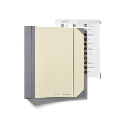 The Folio® If I Die Binder Organizer by Savor | Acid-Free Document Organizer with Labels, 10 Pockets for Birth Certificates, Wills, Investment Plans | Mother’s Day Gift for Moms (Slate)