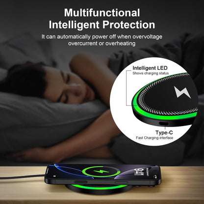Wireless Charger Samsung Fast Charging Pad for Galaxy S25 Ultra/S25 Plus/S24 FE Ultra/S23/S22/S21/Z Flip Fold 6,15W Wireless Phone Charger Android Charging Mat Station for Google Pixel 9a 9 Pro XL 8a
