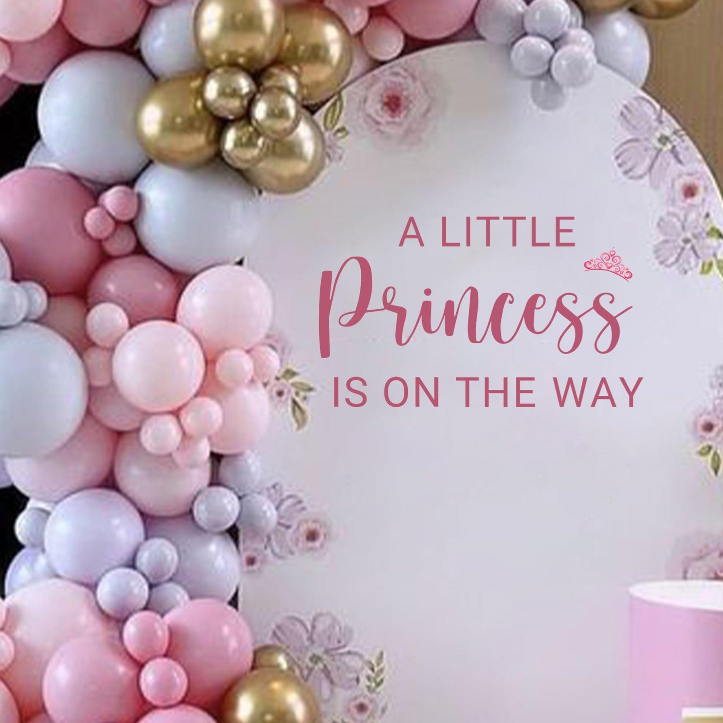 Capiont A Little Princess is On The Way Decal - Princess Themed Baby Shower Decorations, Crown Sign Welcome Baby Party Decorations Stickers for Balloon Arch