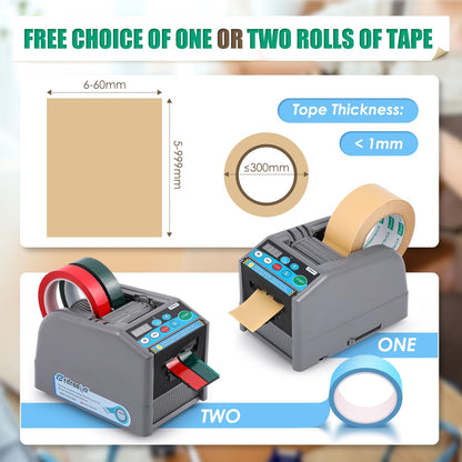 Frifreego Automatic Tape Dispenser Electric Tape Cutter, 39" MAX Cutting Length, with Manual & Auto Modes, Cutting Various Tapes with 0.24-2.36" Width, for Office Warehouse Use, Package Packing
