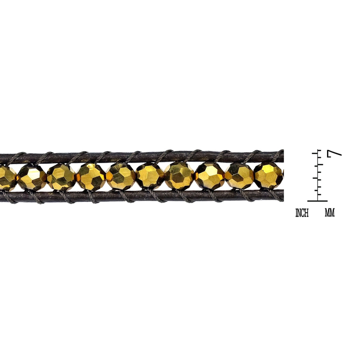 AeraVida Bohemian Multi-Layer Gold Crystal Muse Wrap Bracelet | Handmade Leather and Cotton Rope Tribal Beaded Bracelet with Toggle Clasp | Fashion Jewelry for Women