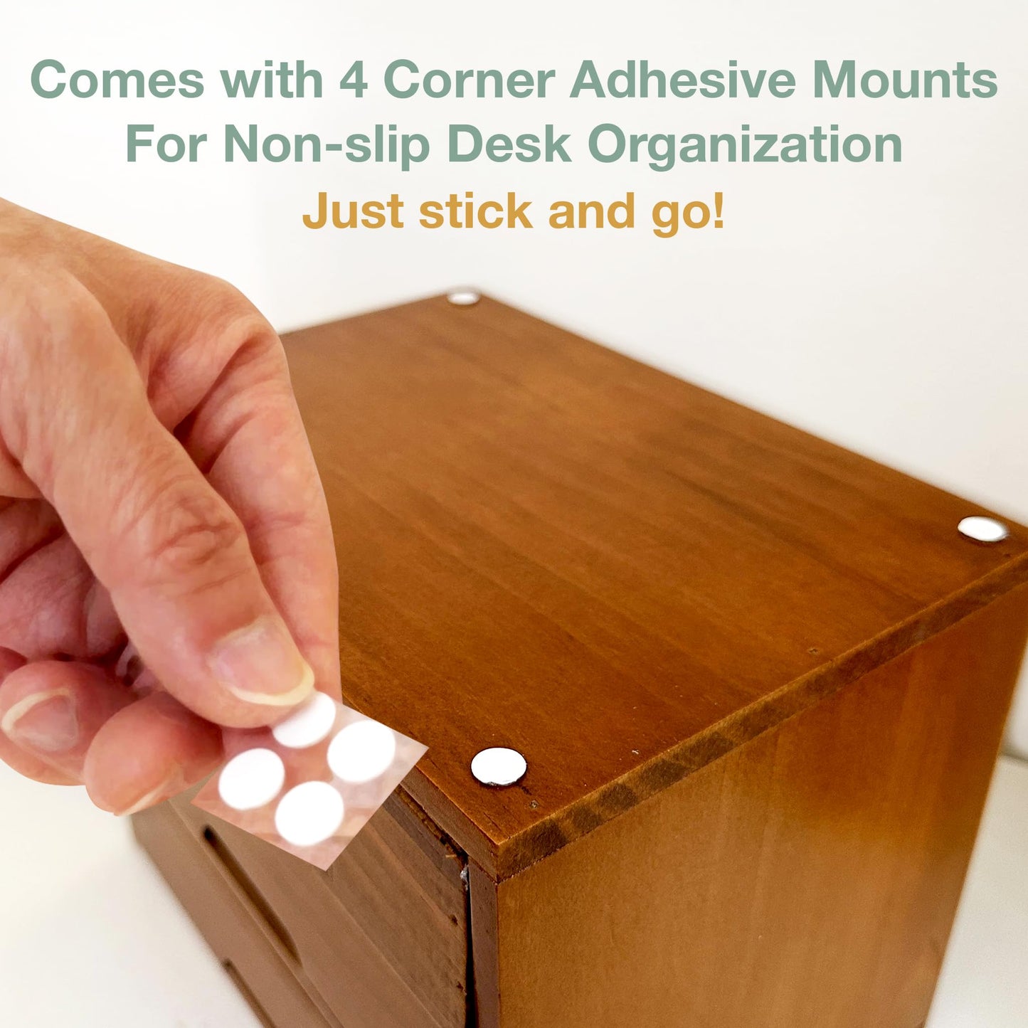 Modular Stackable Apothecary Cabinet 4 Drawer Desk Organizer - Retro Library Card Catalog Wood Storage Box - Organize Stationery, Thread Embroidery, Sewing, Crafts, Junk Drawer & Supplies Countertop