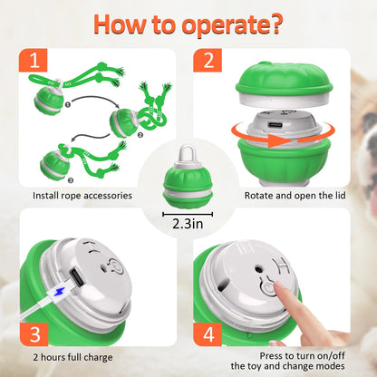 Salodal Interactive Dog Toys Rolling Ball for Puppy/Small Dogs,Peppy Pet Ball for Dogs,Motion Activate,Automatic Moving Dog Toy,USB Rechargeable