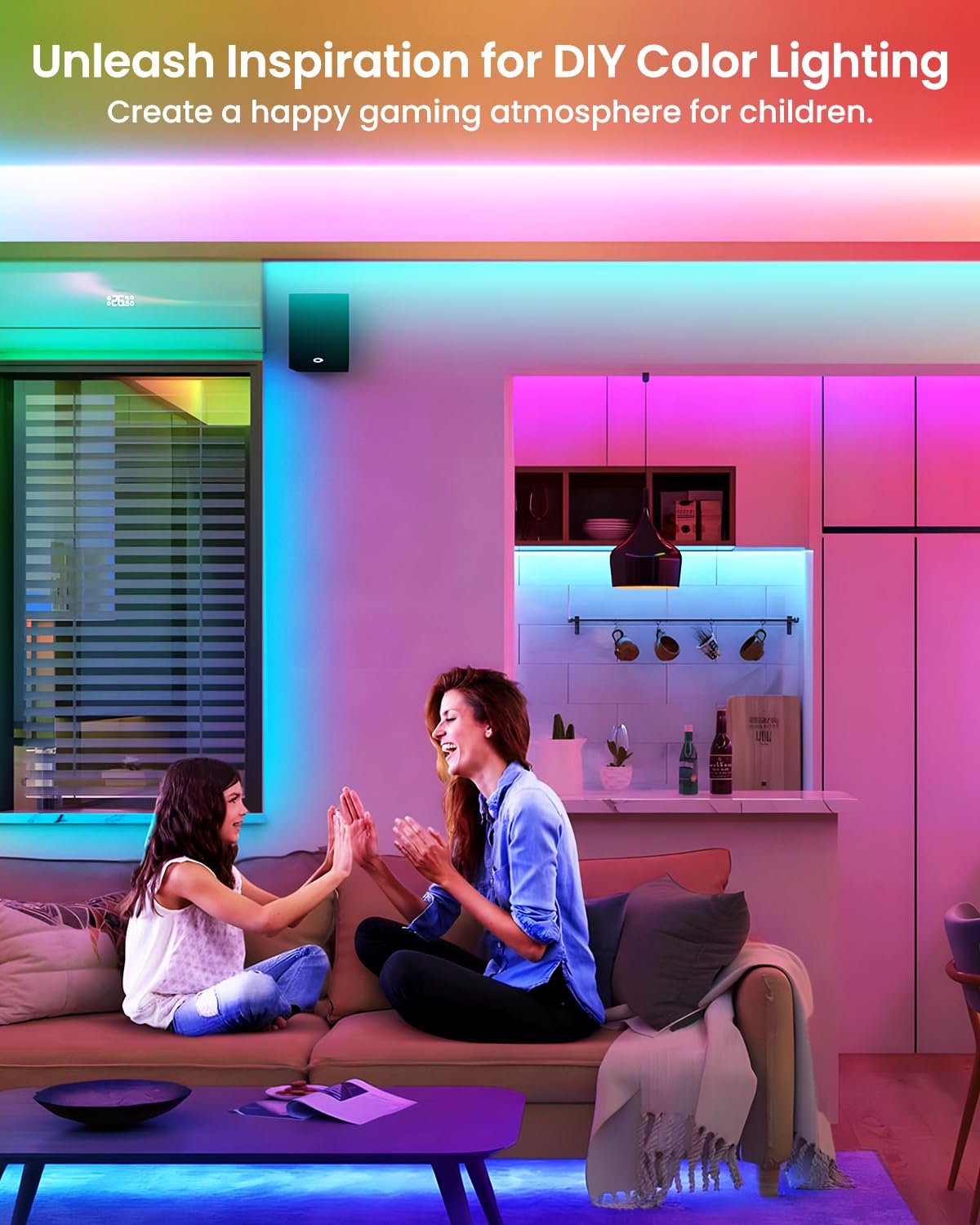 Pak LED Strip Lights 105ft, RGBIC Color Changing Smart Lights with App, Remote & Voice Control, Music Sync, 64 Scenes, Flexible, DIY Cuttable, Easy Installation for Bedroom, TV, Gaming, Party