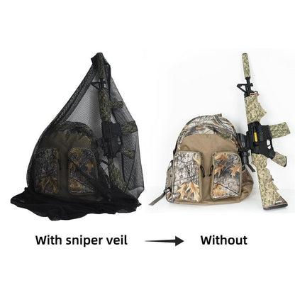 LOOGU Tactical Camo Scarf Military Sniper Veil Camouflage Netting for Hunting Photography Airsoft Desert Woodland Tear-Resistant Polyester Ghillie Accessory (Black)