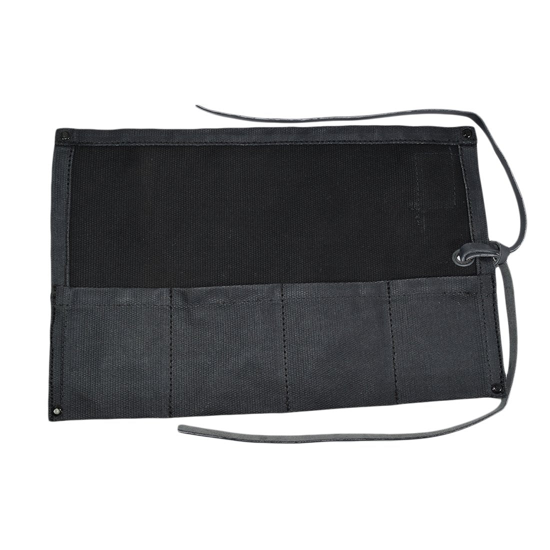 Hide & Drink, Waterproof Waxed Canvas Travel Watch Roll Organizer with 4 Slots, Easy Carry On Watchlover Storage, Handmade Travel Case, Charcoal Black