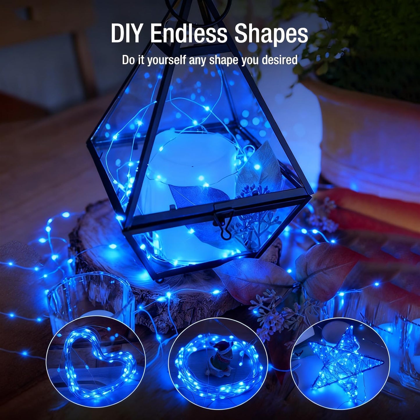 Fairdeer 12 Pack Fairy Lights Battery Operated - 7ft 20 Led Twinkle Lights 3 Modes, Bulk Mini String Lights Waterproof for Mason Jars Vases DIY Party Wedding Decoration Christmas -Blue