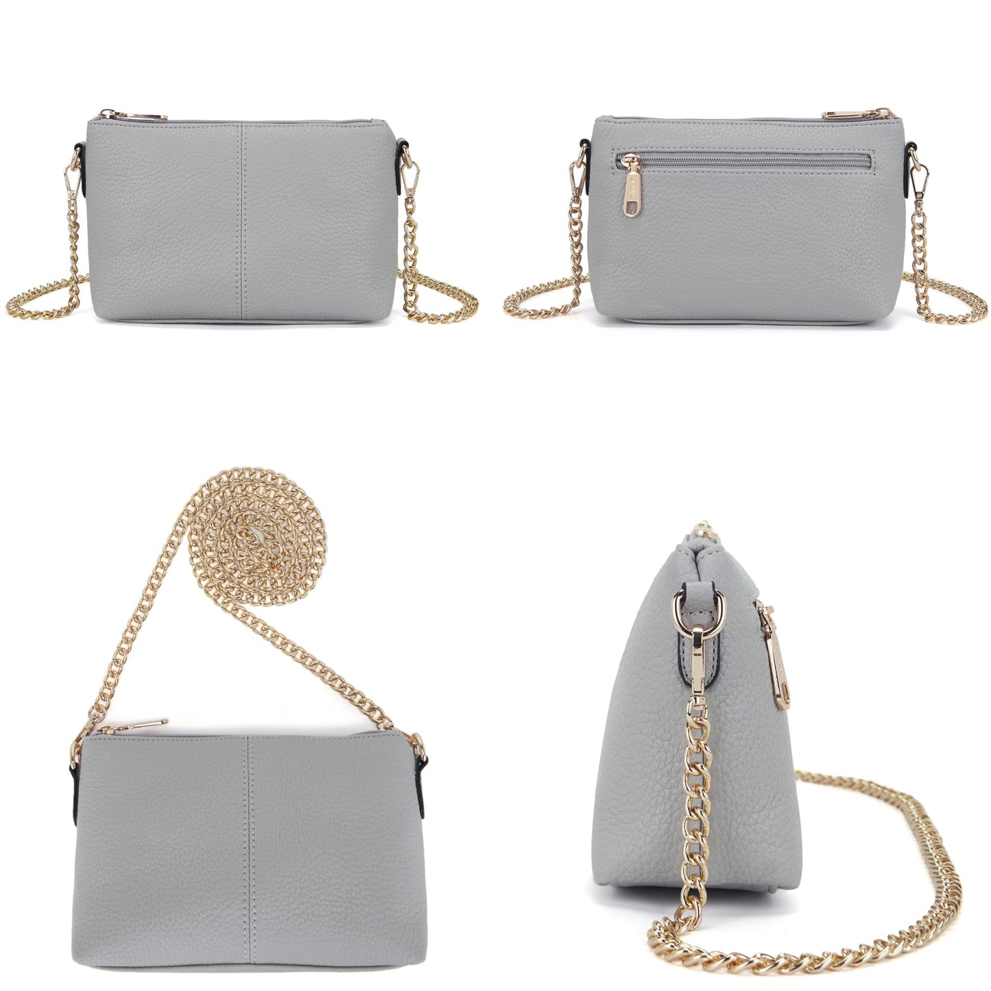 Large Crossbody Purses Set For Women Shoulder Bag Tote Handbags Ladies Hobo Bags With Wallet 4PCS Grey
