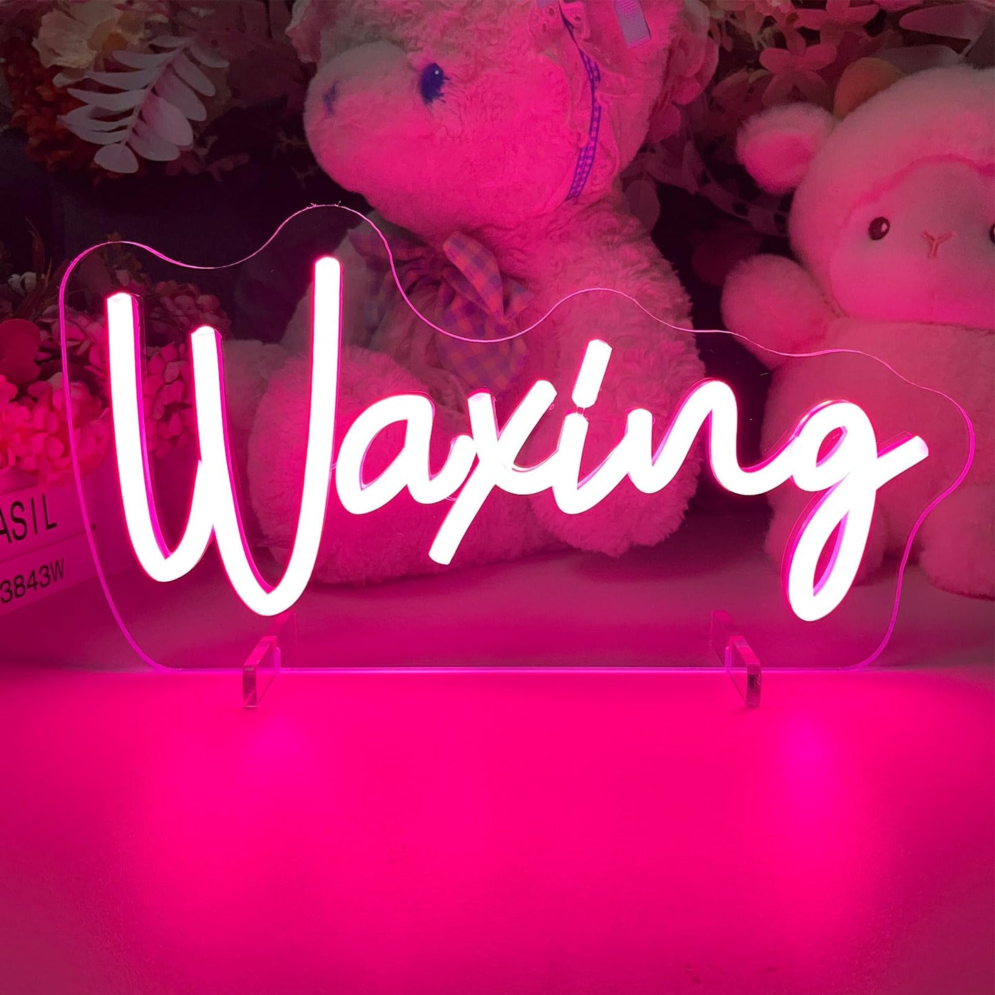 Waxing Table Number Neon Sign Desk Lamp Night Light Wedding Letter LED Neon Sign Wedding Table Decorations Neon Light Shop Bedroom Home Room Decor Christmas Party Pink USB 30×15.7 CM
