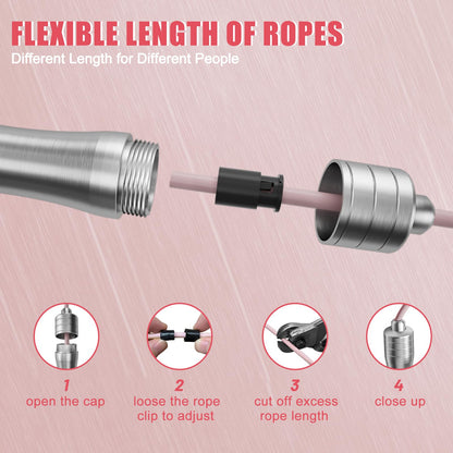 Weighted Jump Rope for Fitness-Speed Skipping Rope for Women Men Exercise with Adjustable Length Jumping Rope and Alloy & Silicone Handles Suitable for Workout Boxing Home Gym