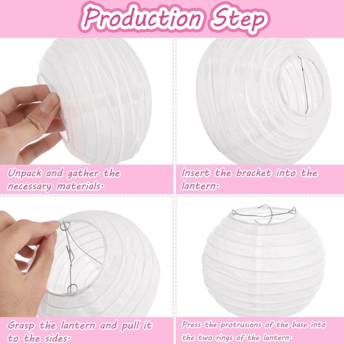 LOLYSIC 30 Pack 12 Inch Paper Lanterns Decorative, White Chinese Lanterns, Hanging Round Paper Lanterns Lamp for Birthday, Wedding, Christmas, Bridal, Home Decor, Party Decoration Chiness Style