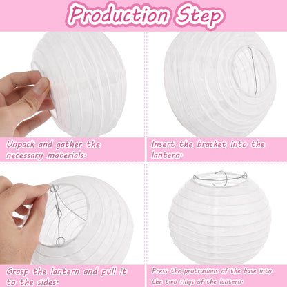 LOLYSIC 30 Pack 12 Inch Paper Lanterns Decorative, White Chinese Lanterns, Hanging Round Paper Lanterns Lamp for Birthday, Wedding, Christmas, Bridal, Home Decor, Party Decoration Chiness Style