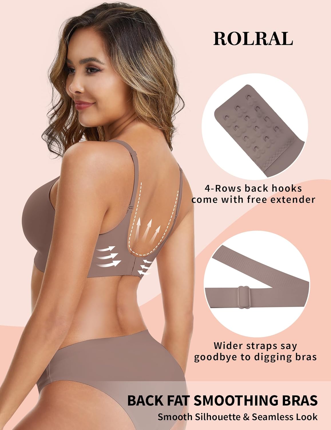 Jelly Buttery Soft Comfortable Bra for Women, Wireless Push Up Deep V Plunge Bra for Seamless Support and Lift