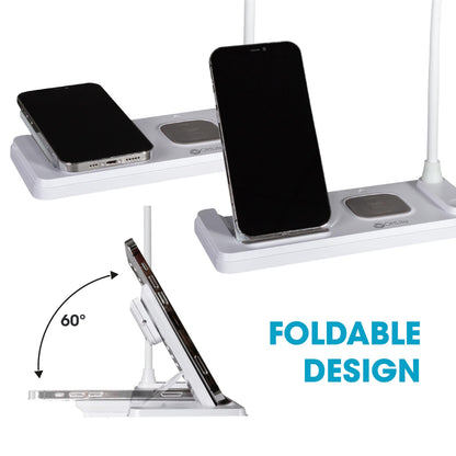 Ottlite LED Desk Lamp with Multi-Device Charging Station, White