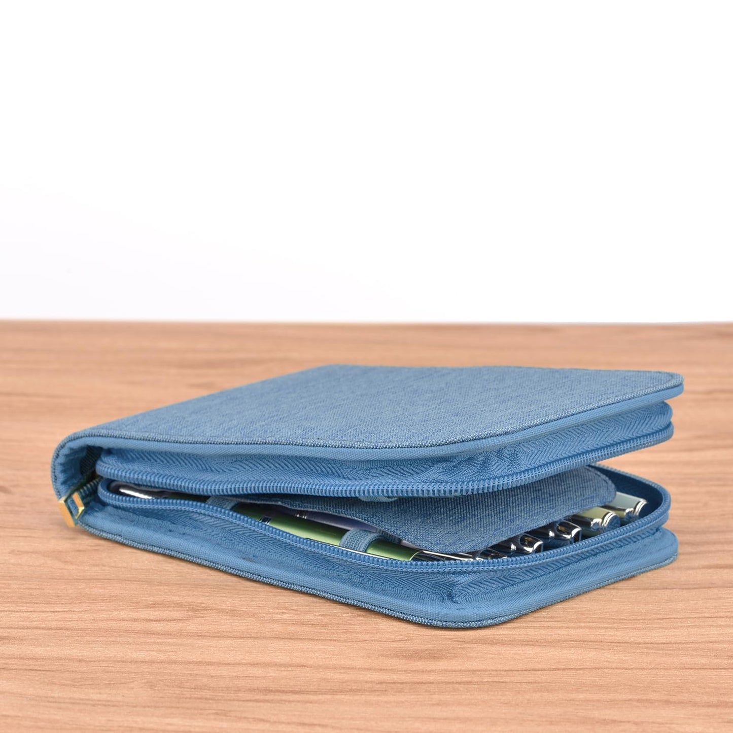 Lanxivi 12 Fountain Pen Case, Rollerball Pen Case Blue Color, Waterproof Canvas Pen Display Holder Organizer Bag