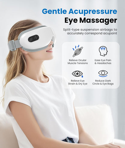VANI Eye Massager with Heat, Father's Day/Birthday Gifts for Women/Men/Mom/Dad, Eye Massager for Migraines, Heated Eye Mask Massager Reduce Eye Strain, Dark Circles and Dry Eyes