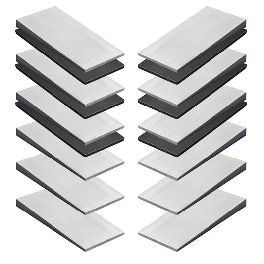 12 PCS Metal Shims for Leveling, 4" x 2" Metal Wedges, Q235 Steel Wedges Shims with Anti-Slip Rubber Pads for Industrial or Home Machinery Alignment & Welding