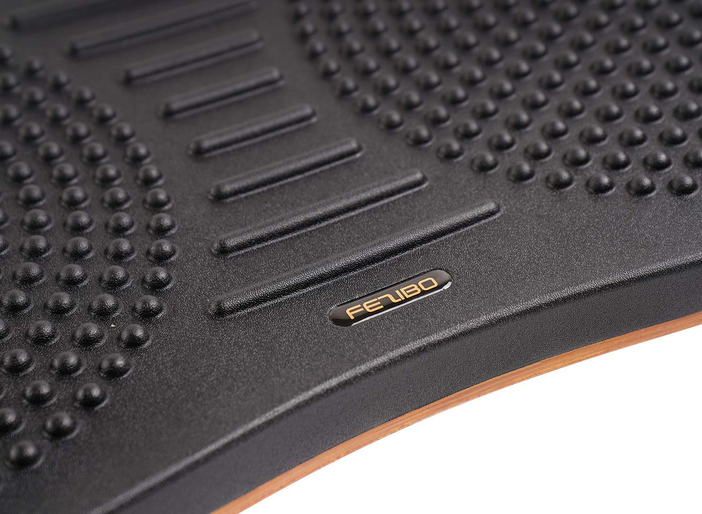 Standing Desk Anti Fatigue Mat Wooden Wobble Balance Board Stability Rocker with Ergonomic Design Comfort Floor Mat Accessories(Large, Obsidian Black)